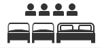 Double bed ×1 Singlebed ×2